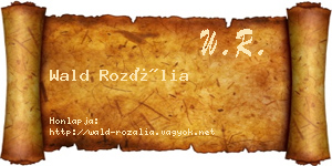 Wald Rozália névjegykártya